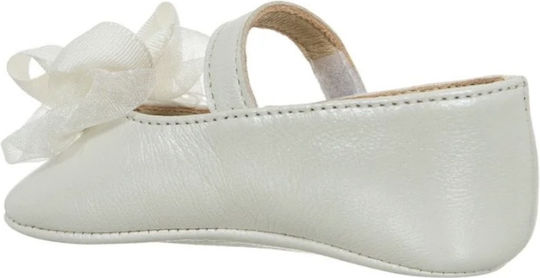 Babywalker Christening Leather Pumps White