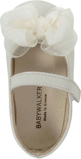 Babywalker Christening Leather Pumps White