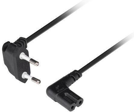 Lanberg Power Cord Cee 7/16 > Iec 320 C7 Euro Radio 1.8m Angled Vde Black