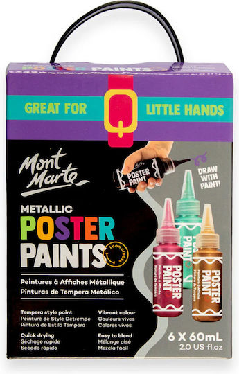 Mont Marte Metallische Temperafarben 6 Stücke x 60ml