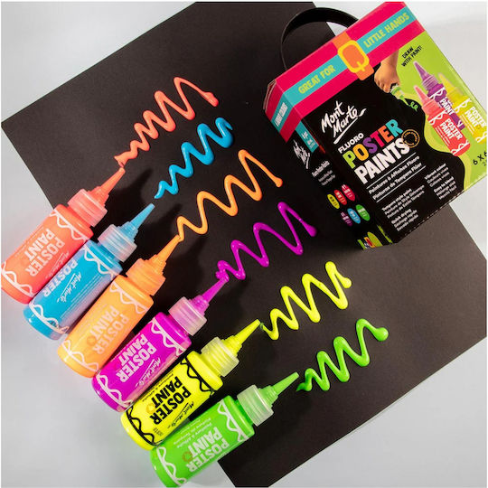 Mont Marte Fluoreszierende Temperafarben 6 Stück à 60ml