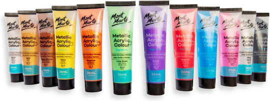 Mont Marte Metallic Acrylic Paint Set 12x36ml
