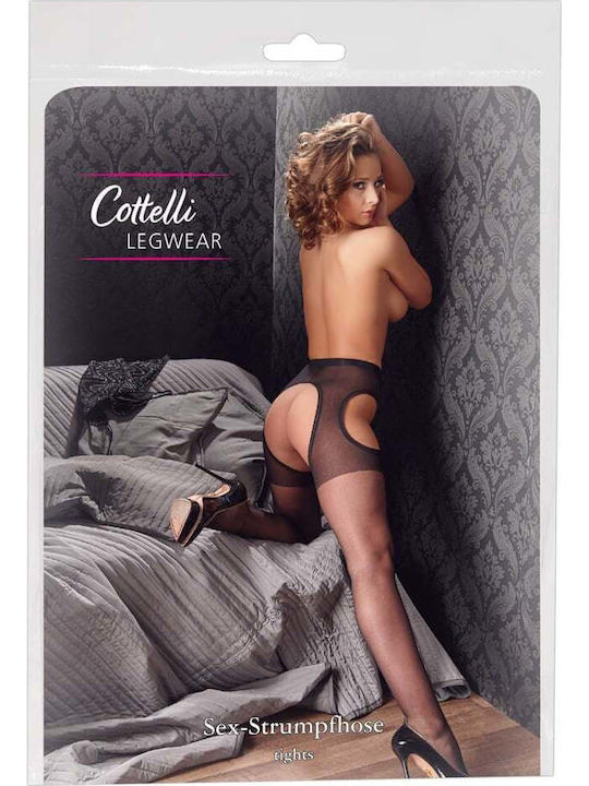 Cottelli Collection Секси чорапогащник черен