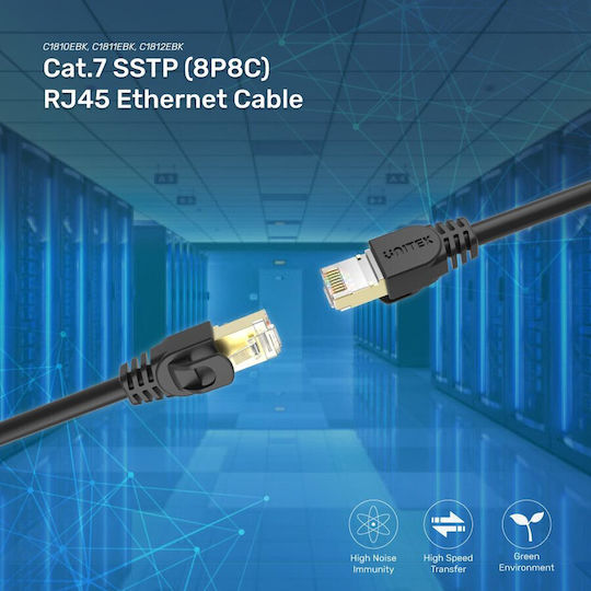 Unitek S/FTP Cat.7 (10Gbps) Cablu De Rețea Ethernet 2m Negru