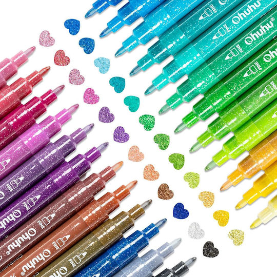 Ohuhu Markere de Pictură Acrilic 0.7mm Subțiri, cu Glitter Set 24 Culori