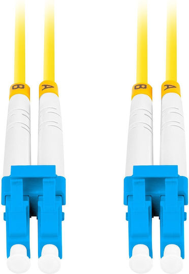 Lanberg Καλώδιο Οπτικής Ίνας LC/UPC-LC/UPC 1m Κίτρινο