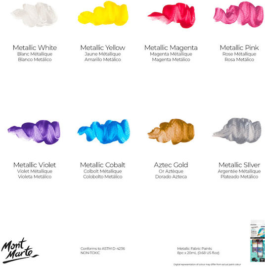 Mont Marte Mont Marte Modellbau-Farben Metallic 20ml 8 Stück