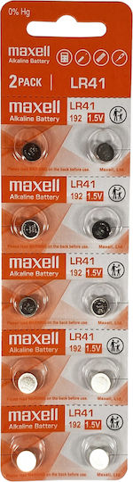 Maxell Batterien Alkalisch für Uhren LR41 1.5V 10Stück