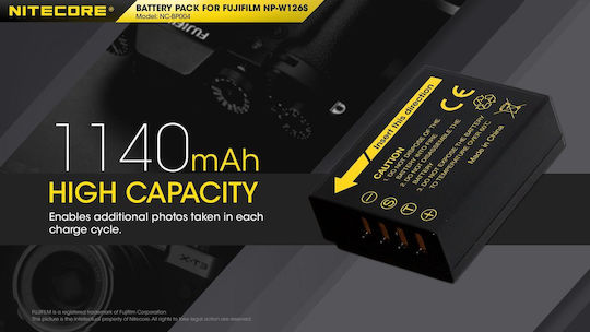 NiteCore Kamera Batterie NC-BP004 9060100880 Lithium-Ionen (Li-Ion) Kompatibel mit Fujifilm
