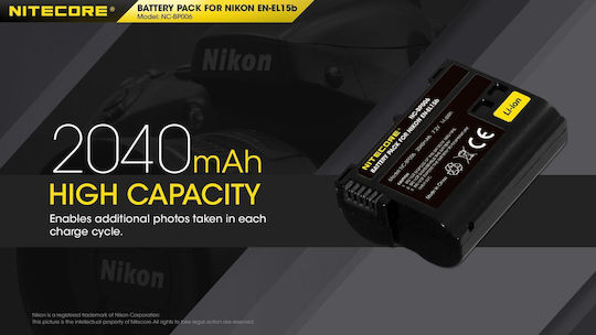 NiteCore Kamera Batterie EN-EL15b 9060100883 Lithium-Ionen (Li-Ion) Kompatibel mit Nikon