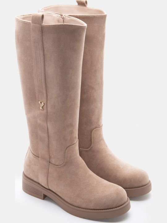Suede Women's Boots Beige