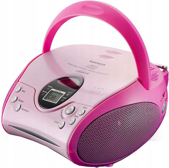 Lenco Tragbares Radio-CD-Spieler mit CD MP3 Radio Rosa