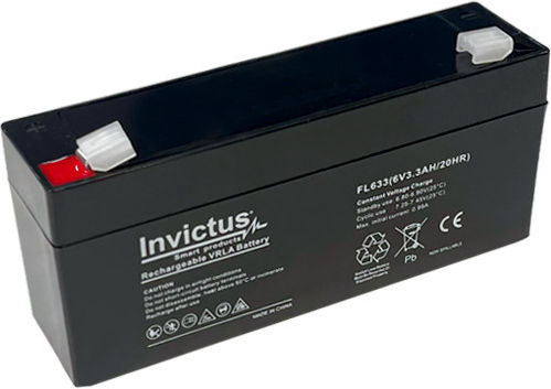 Invictus UPS Batterie mit Kapazität 3.3Ah und Spannung 6V 07.02.0174 1Stück