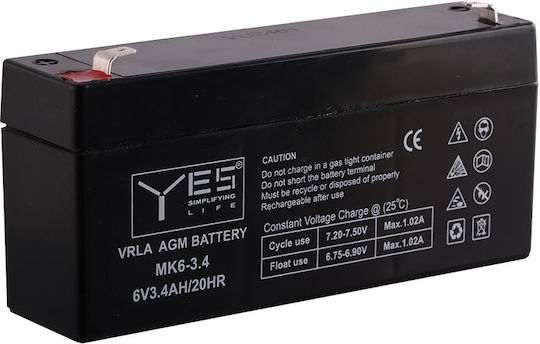 Yes Power MK6-3.4 Μπαταρία UPS με Χωρητικότητα 3.4Ah και Τάση 6V