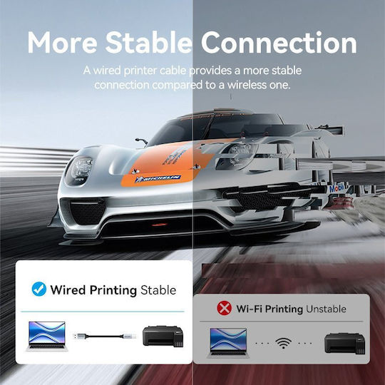 Vention USB 2.0 Cable USB-C male - USB-B Γκρι 3m CTTHI