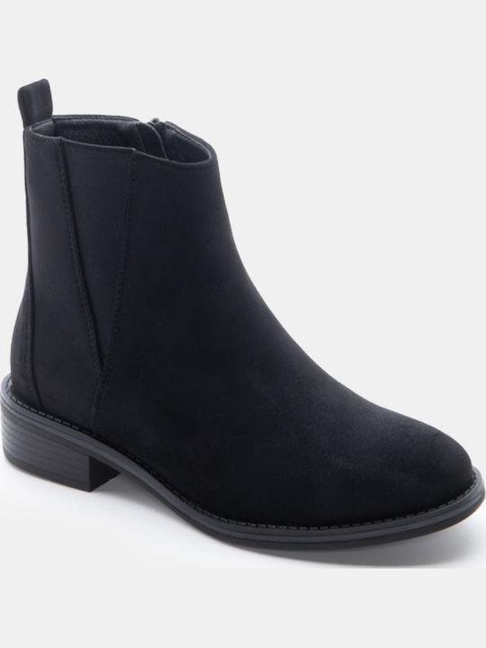 Wildleder Damen Stiefeletten Knöchel Schwarz