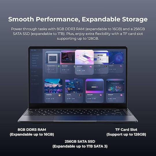 Chuwi CoreBook-K1 14" IPS FHD (i3-10100Y/8GB/256GB SSD/W11 Home) (US Keyboard)