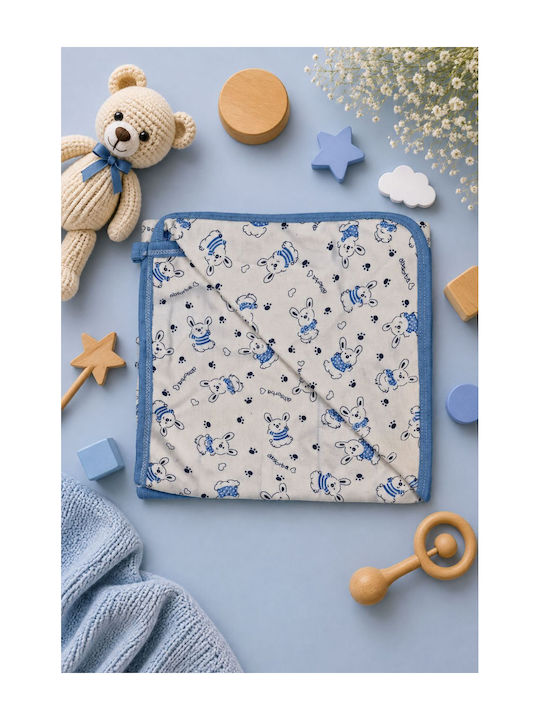 Esthisis Cotton Flannel Swaddle Blanket Light Blue 95x80cm