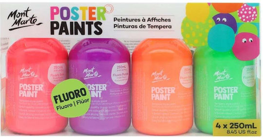 Mont Marte Tempera Colour Paints Multicolour 250ml 4 Pieces