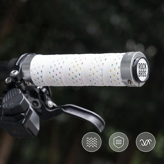 Rockbros Anatomische Fahrradlenkergriffe in Weißes Farbe 130mm aus Silikon