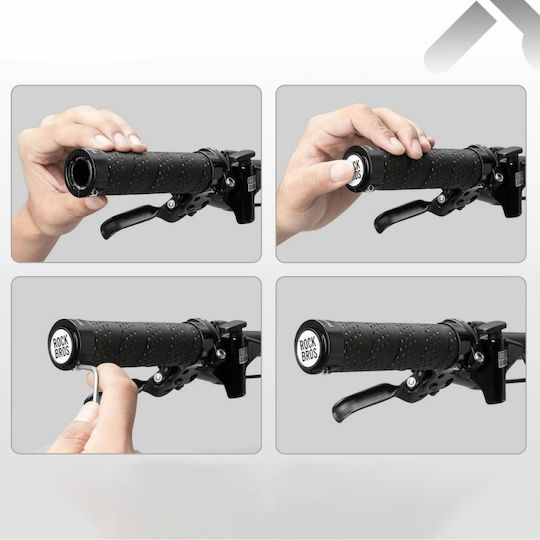 Rockbros Mânere Anatomice Pentru Ghidon De Bicicletă În Culoare Neagră 130mm Din Silicon