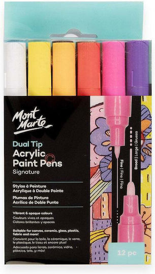 Mont Marte Markeri Acrilici Roșii Set 12 Buc