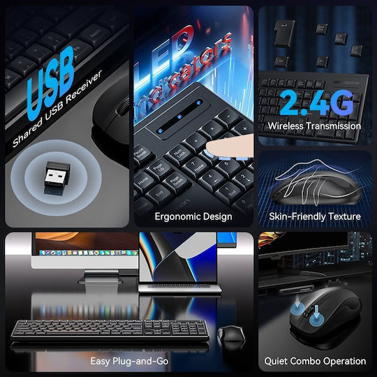 Vention Vention Kabelloses Tastatur & Maus Set Englisch (US)