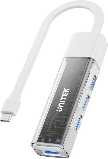 Unitek USB 2.0 4 Port Hub with USB-A Connection White