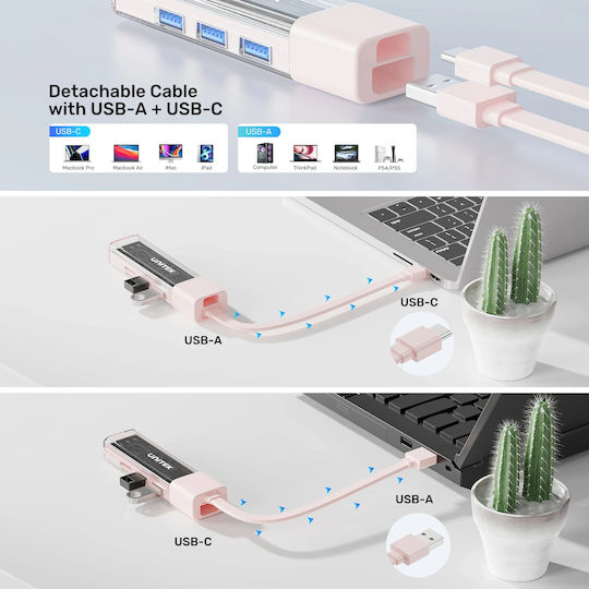 Unitek USB 2.0 4 Port Hub with USB-A Connection White