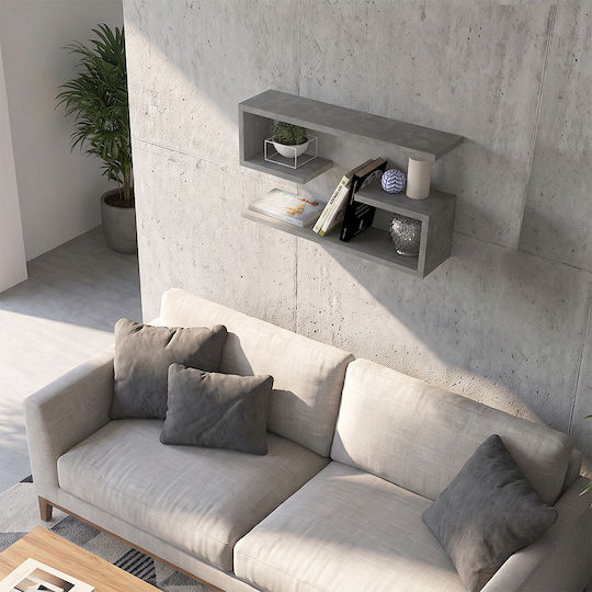 Jenika Grey Shelves (2 Pieces) 60x14.5x18cm