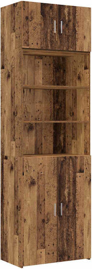 Wall Cabinet Aged Wood 70x42.5x225cm