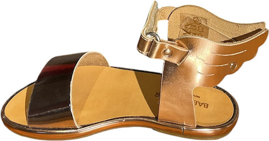 Babywalker Ermis Black-Gold Baptism Leather Sandals PB/0024
