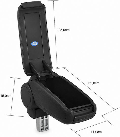 Cotieră Auto Din Piele Kia Rio 2011-2016 Neagră