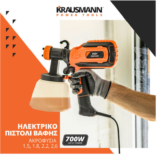 Krausmann 9431 Ηλεκτρικό Πιστόλι Βαφής 700W με Δοχείο 1lt