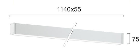 Viokef L1140 LED Γραμμικό Φωτιστικό Τοίχου Θερμό Λευκό IP67