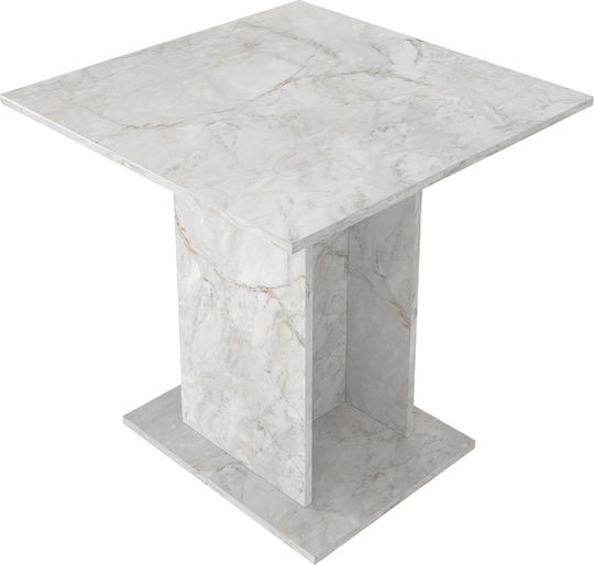 Allos Square Kitchen Table Wooden White 75x75x77cm