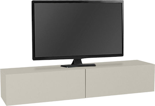 Aristo TV Stand from Metal & Wood with LED Lighting Sandstone L135xW31.6xH25cm