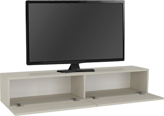 Aristo TV Stand from Metal & Wood with LED Lighting Sandstone L135xW31.6xH25cm