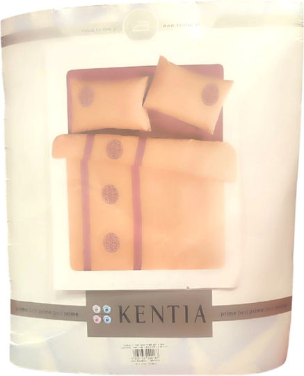 Kentia Set Duvet Cover Cotton 230x250cm Super King with 2 Pillowcases Light Blue Striped
