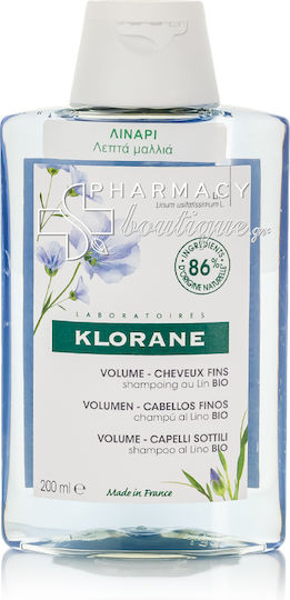 Klorane Linum Σαμπουάν Όγκου για Εύθραυστα Μαλλιά 200ml