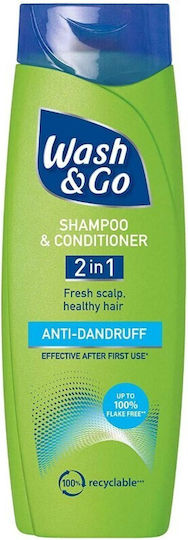 Wash & Go 2in1 Conditioner AntiDandruff Shampoos Gegen Schuppen & Trockene Kopfhaut für Alle Haartypen 200ml