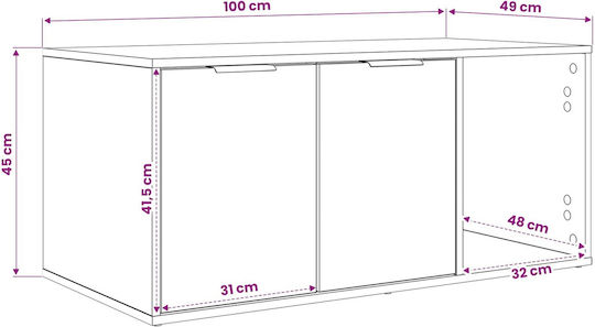 Holzsideboard Weiß 100x49x45cm