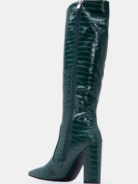 Women's Boots with High Heel Green