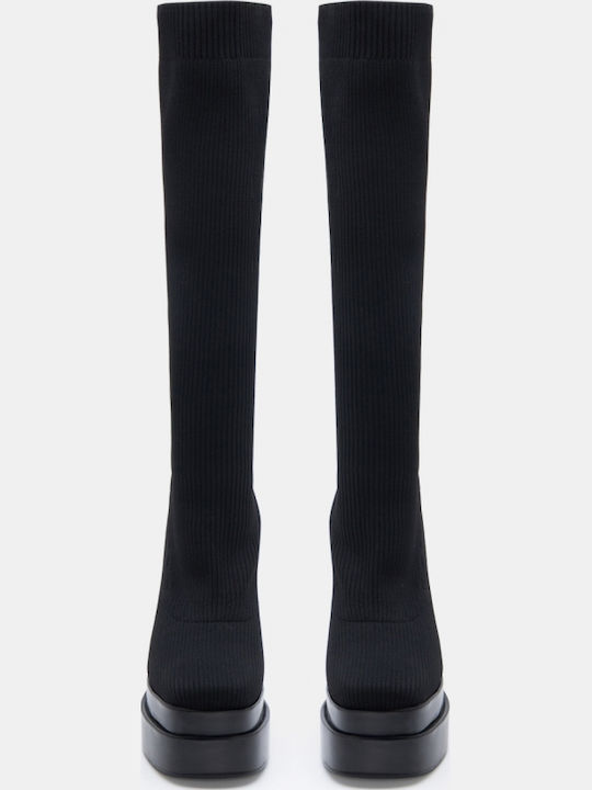 Damenstiefel mit Mittelhohem Absatz Schwarz