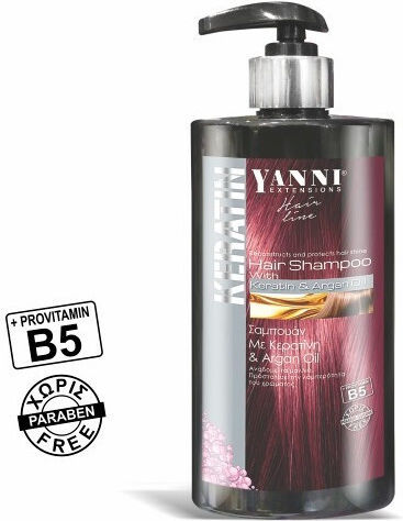 Yanni Extensions Keratin & Argan Oil Shampoos Reconstruction/Nourishment & Hydration for All Hair Types 500ml