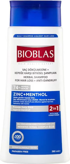 Bioblas Herbal Zinc & Menthol Shampoos against Dandruff & Hair Loss for All Hair Types 360ml