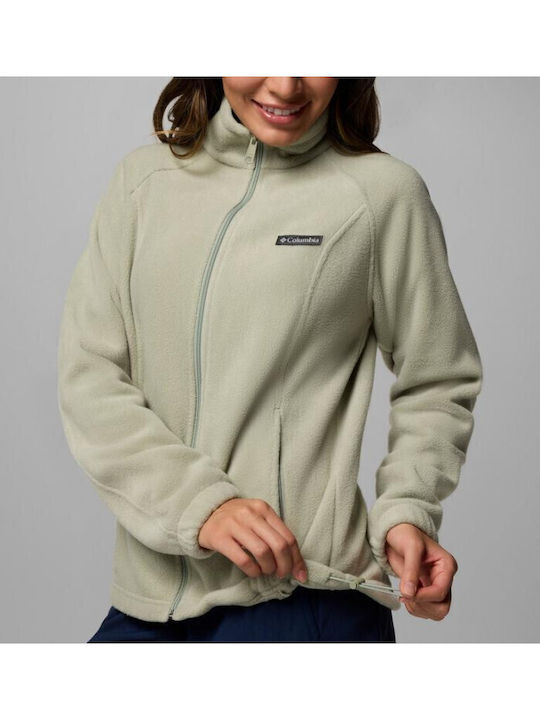 Benton Springs Voll Fleece Damen Strickjacke mit Reissverschluss Safari