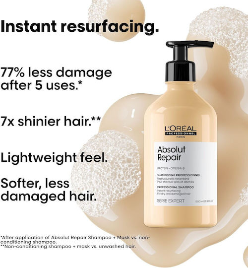 L'Oréal Professionnel Absolut Repair Sampon De Par Reconstrucție/Hrană Și Hidratare Pentru Păr Uscat 500ml