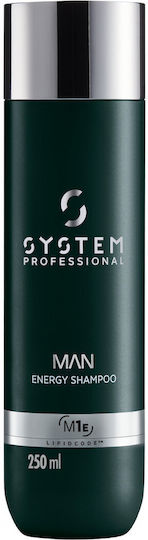 System Professional Energy Code Man Triple M1E Шампоан Възстановяване/Подхранване И Дълбоко Почистване За Всички Типове Коса 250мл