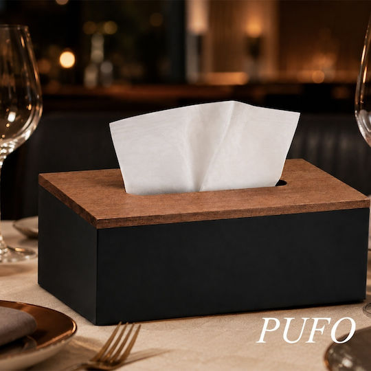 Pufo Hölzernes Schwarz Serviettenhalter 25x14cm
